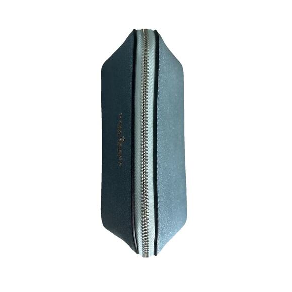 New Kate Spade Blue Tinsel Glitter Cosmetic Bag NWOT Powder Make-up Bathroom - Picture 7 of 11